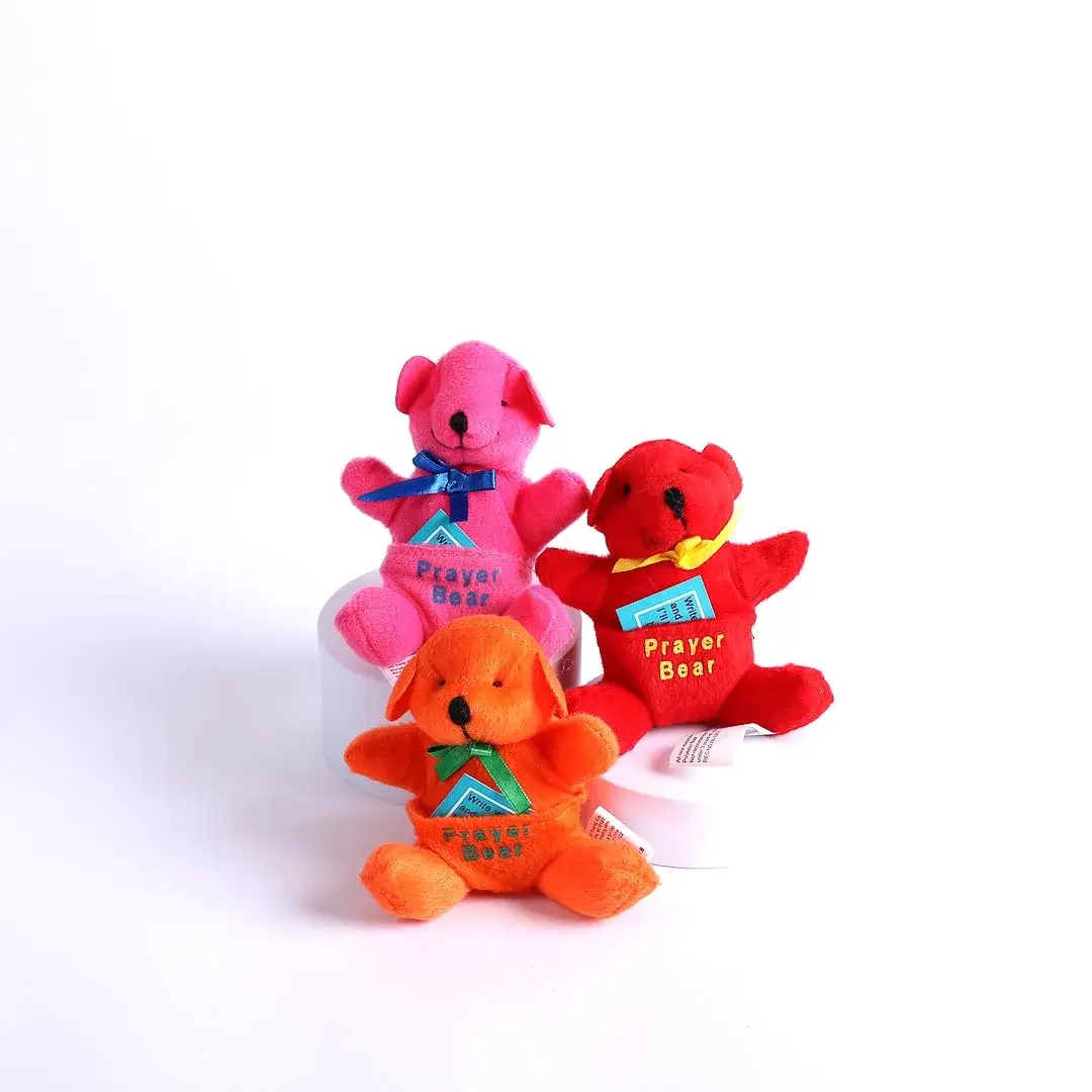 Swanson Christian Products - Wholesale Stuffed/Plush Toy - Kids & Baby - Plush Prayer Bear W/Pocket Assorted Colors 4In Pack of 123