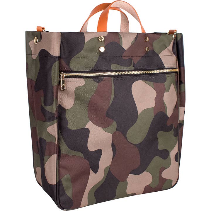 Boulevard - Wholesale Tote Bag - Women's - "Parker" Camo Nylon Tote with Leather Accents2