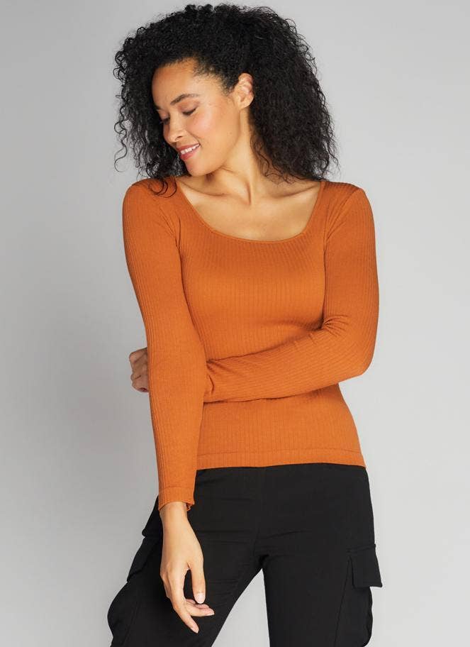 C'est Moi Clothing Co – wholesale Knit top – Women's – Seamless Rib Square Neck Top- CERT12101