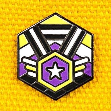 Bandeira não binária - Medal Cube Pin por atacado de Proud Zebra