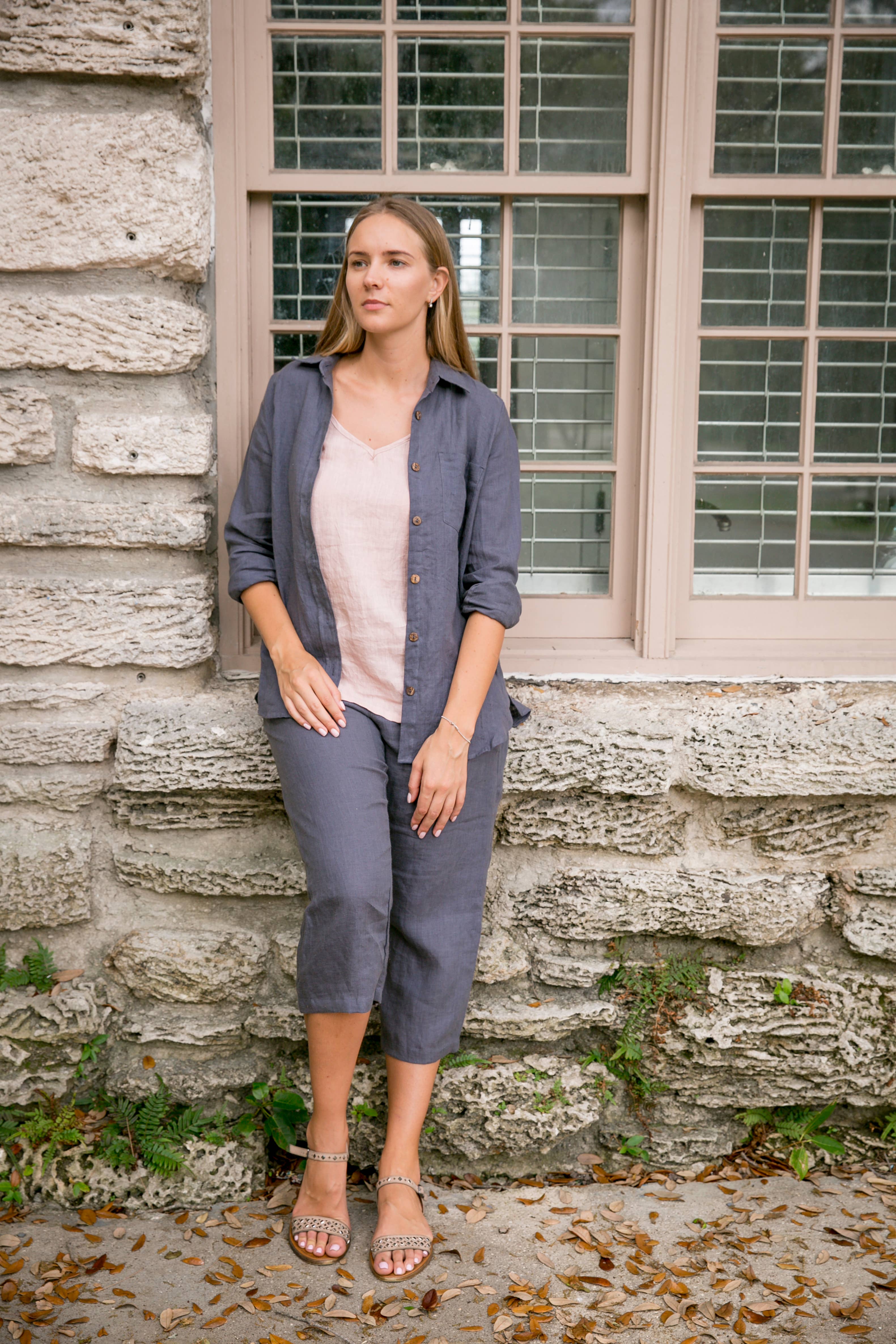 VIKOLINO - Wholesale Button Down Shirt - Women's - Linen Boyfriend Shirt8