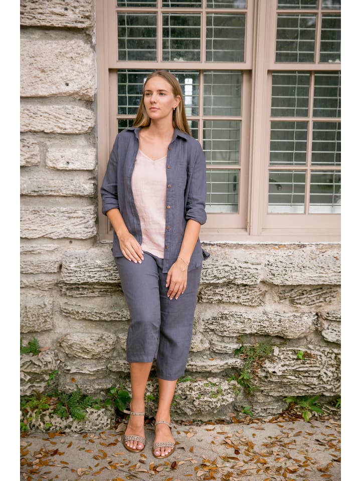 VIKOLINO - Wholesale Button Down Shirt - Women's - Linen Boyfriend Shirt8