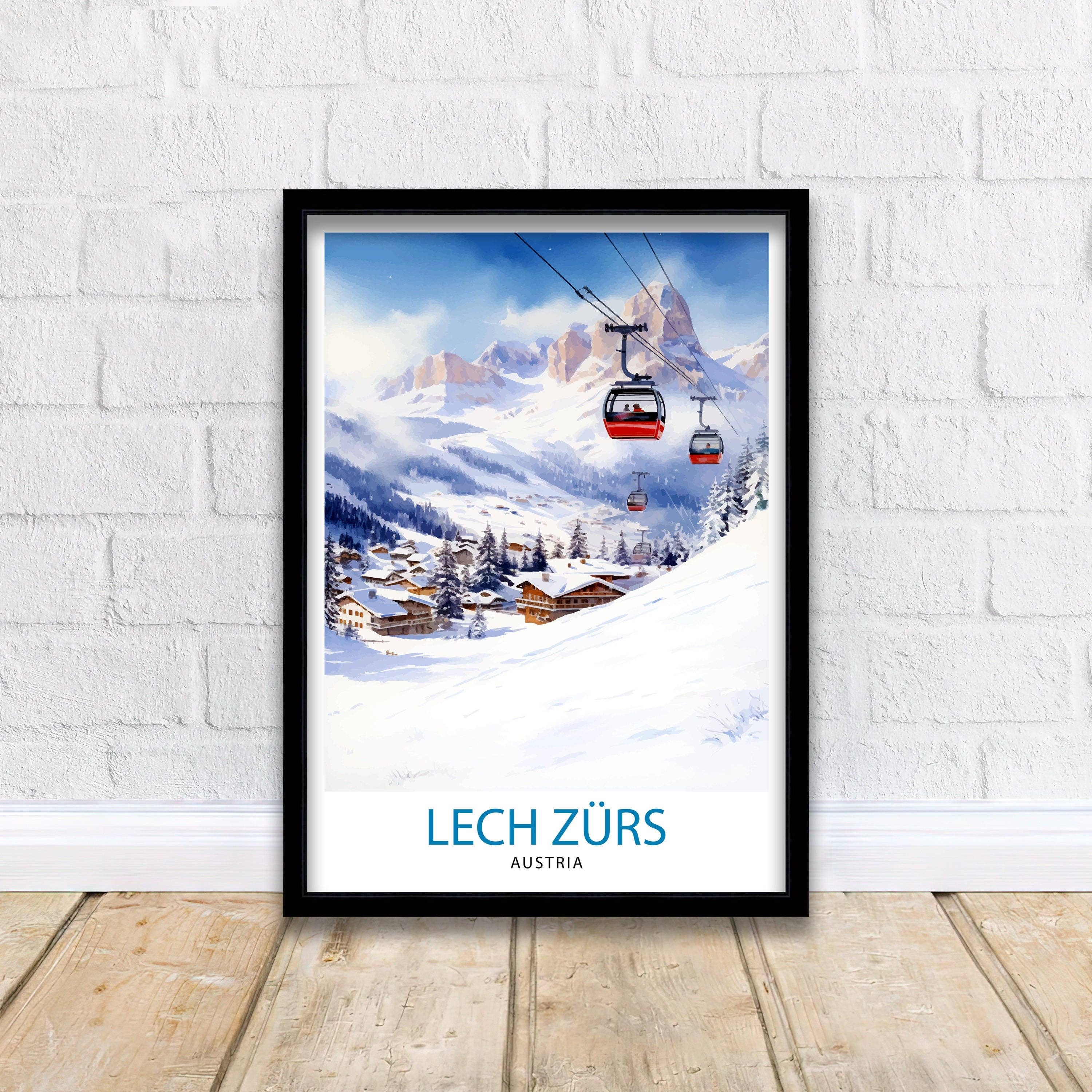 InkNPrintz – wholesale Poster – Lech Zurs am Arlberg Austria Travel Poster Skiing5