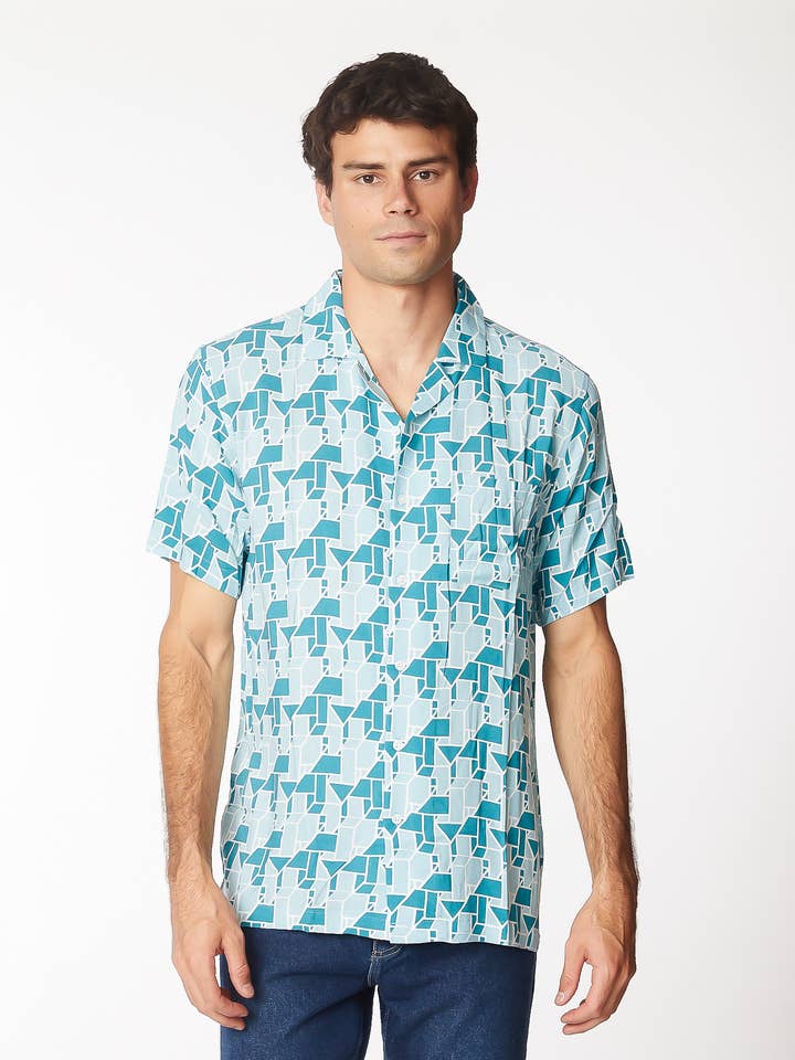 MEN'S RAYON SHORT SLEEVE SHIRT SUMMER SHIRT for wholesale by Hawk's Bay
