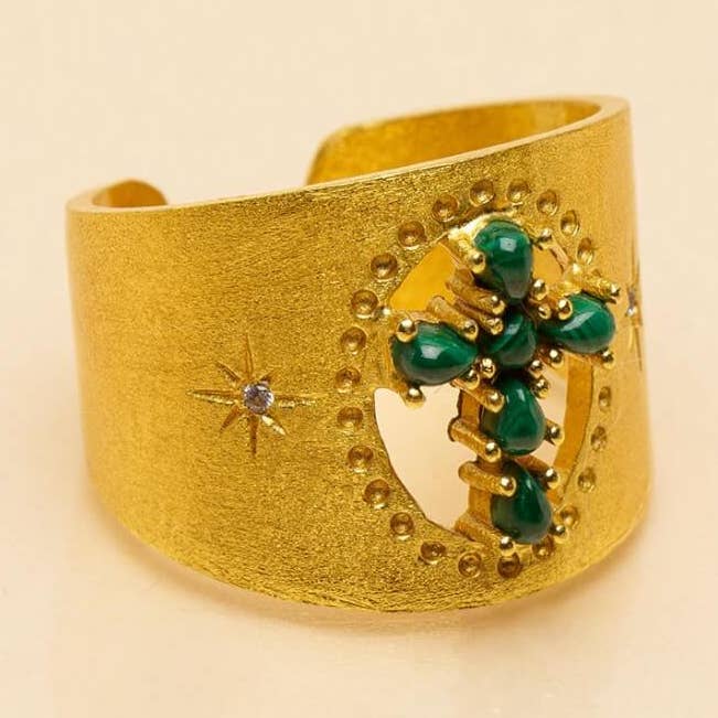 BAGUE CORCOVADO MALACHITE pour la vente par Une A Une