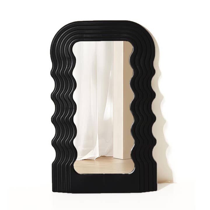 Flair Interiors - Wholesale Wall Mirror - Black Wavy Mirror