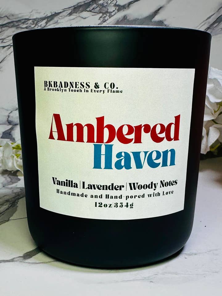Ambered Haven Candle for wholesale by Bkbadness & Co.