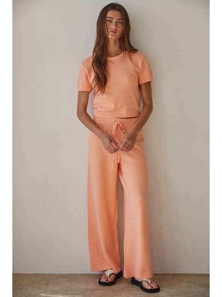 By Together - Wholesale Pants - Women's - W1634 | Knit Sweater Cotton Nylon Polyester Wide Leg Pants