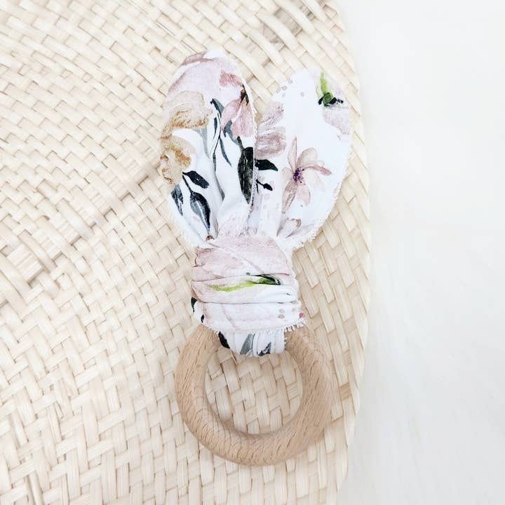 Crinkle Bunny Teether Fern for wholesale by Tribe of Five