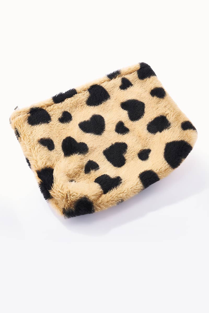 BYREN | ÉLINE L'ATELIER - Vente Trousse de toilette – femme - Pochette fausse fourrure motif cœur CY211-213JH2