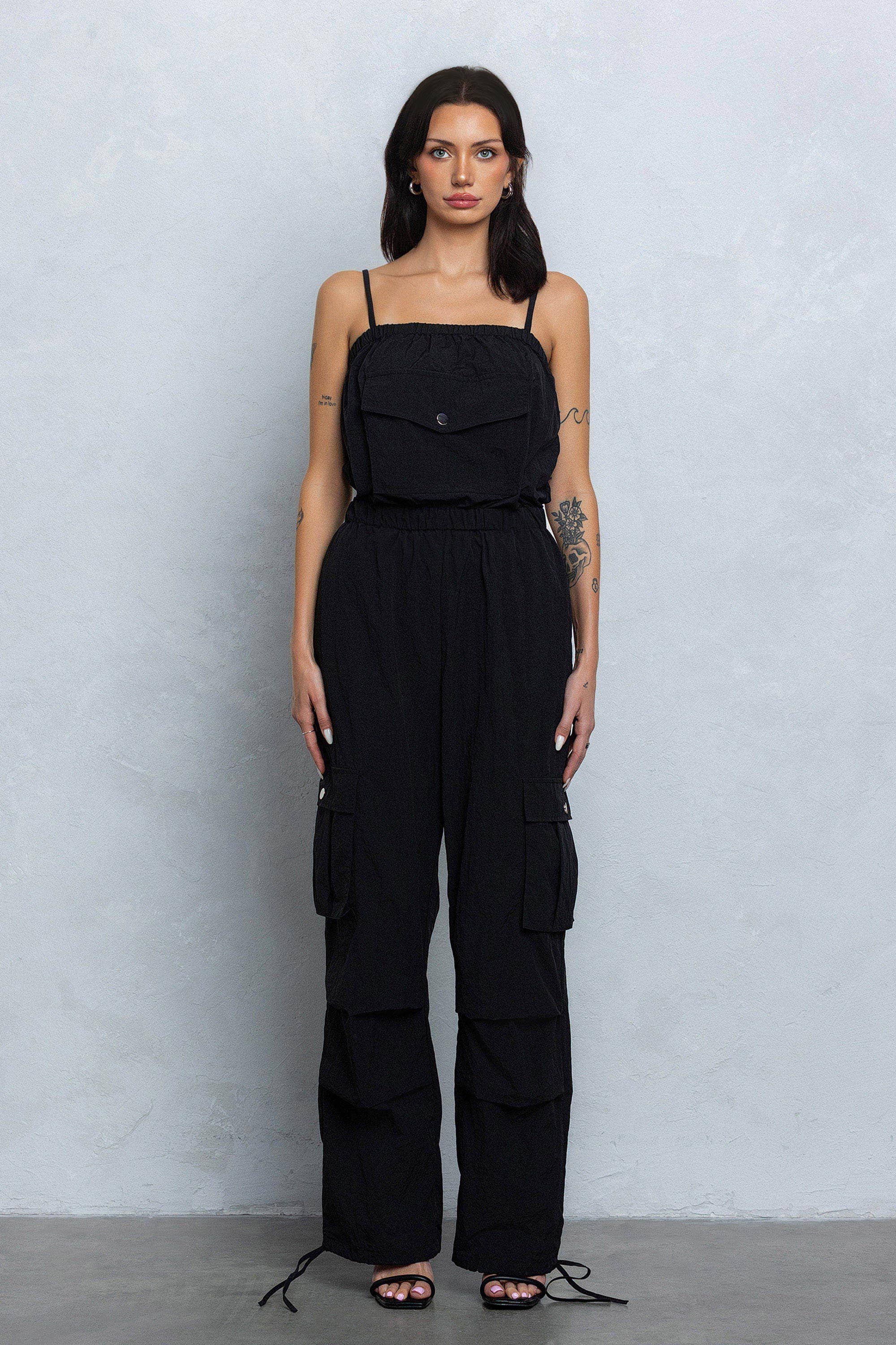 No Vacancy - Wholesale Jumpsuit - Women's - Tube top parachute cargo jumpsuit0