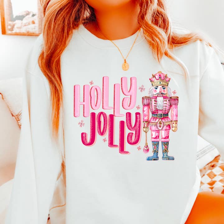 Preppy Holly Jolly Nutcracker Sweatshirt Christmas for wholesale by Gia Gifts Boutique