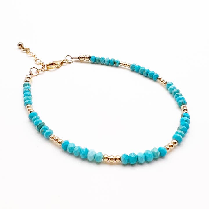 Free Spirit Dainty Turquoise Beaded Gold Filled Bracelet for wholesale by True by Kristy Jewelry