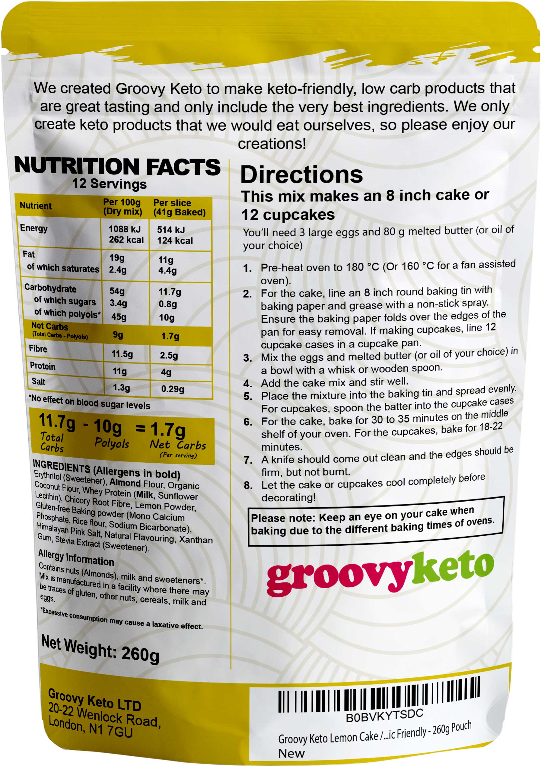 Groovy Keto – wholesale Cake mix – Groovy Keto Lemon Cake Mix1