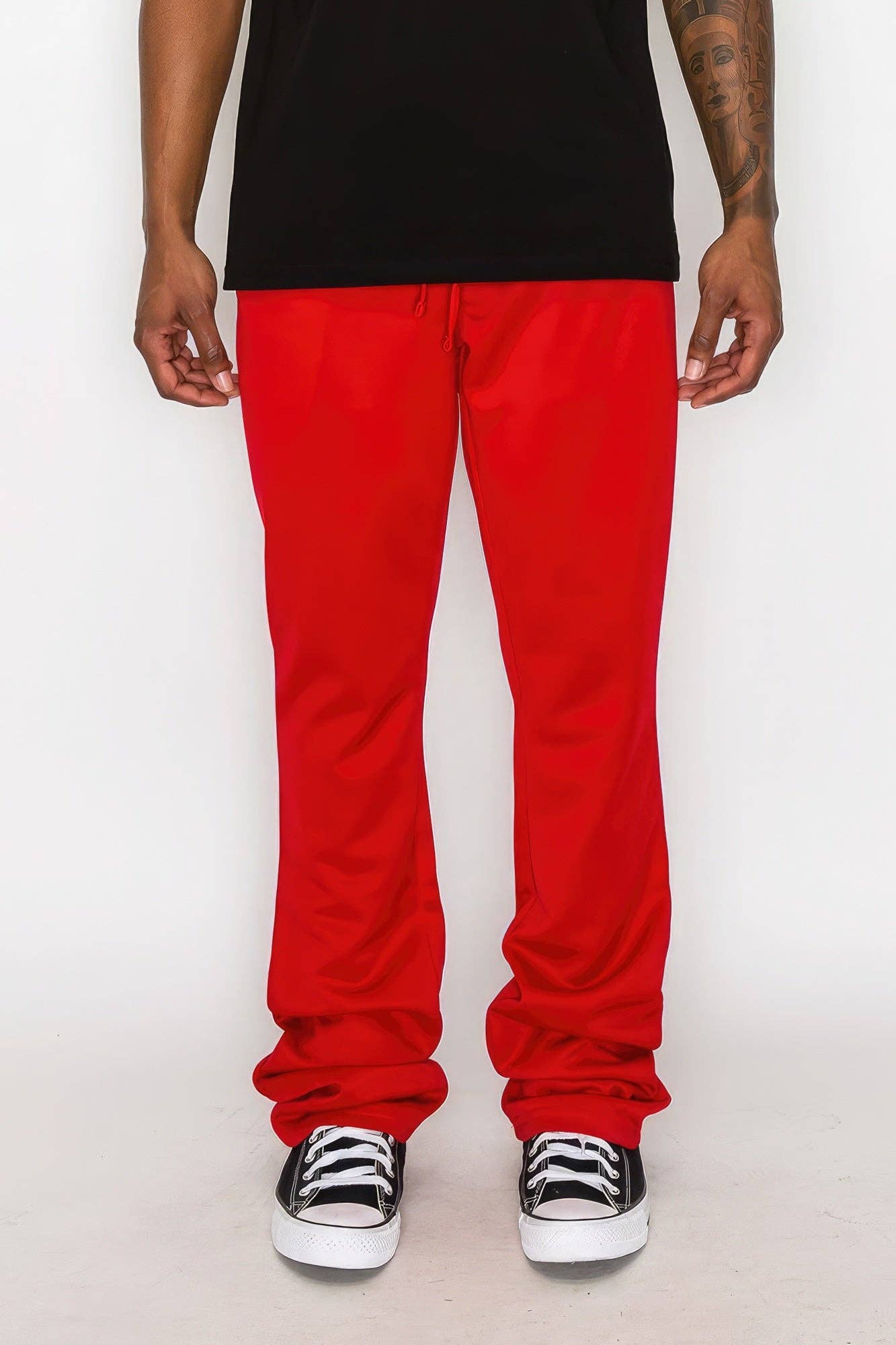 CC Wholesale Clothing - Wholesale Pants – Men's - Solid Flare Stacked Track Pants