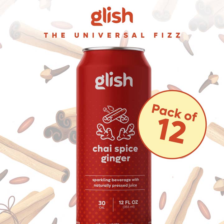 Chai Spice Ginger - 12 case pack (Sparkling Water) for wholesale by Glish - The Universal Fizz