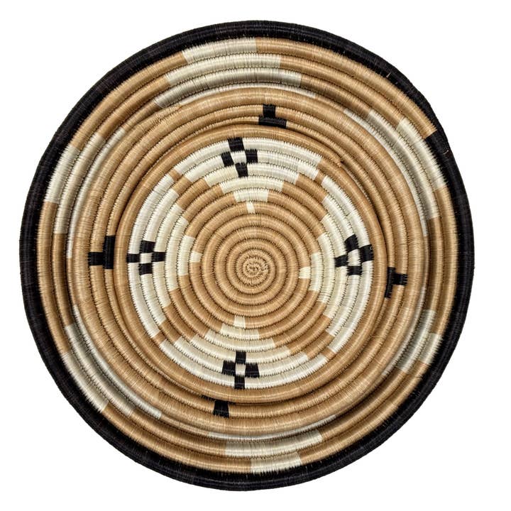 Global Crafts - Wholesale Basket - African Rwanda Baskets Home & Wall Decor-Set/3 Earth Tones, Set of 3