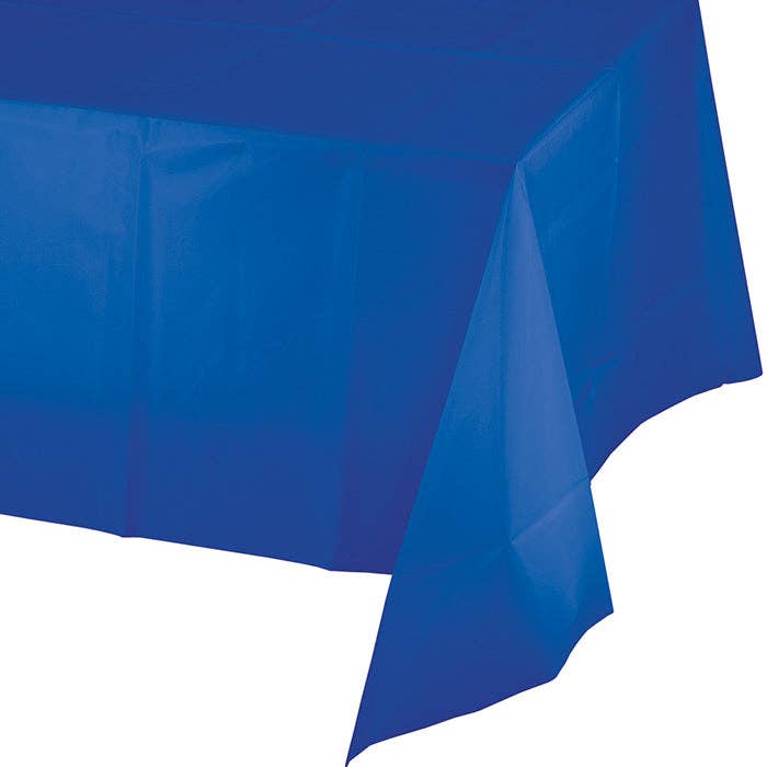 Bulk Party Decor - Wholesale Disposable Table Cover/Runner - Cobalt Blue Value Friendly Plastic Table Cover, 1/Pkg