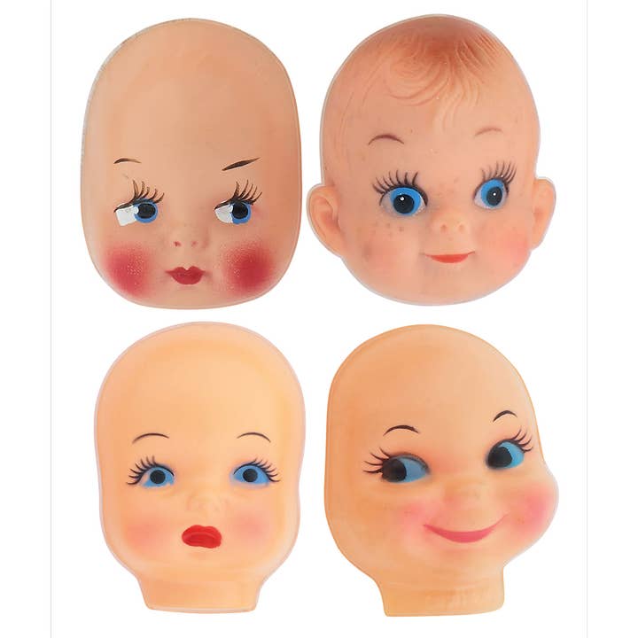 Creepy Doll Heads Vinyl Sticker Set of 4 Vinyl Stickers for wholesale by RetroPlanet