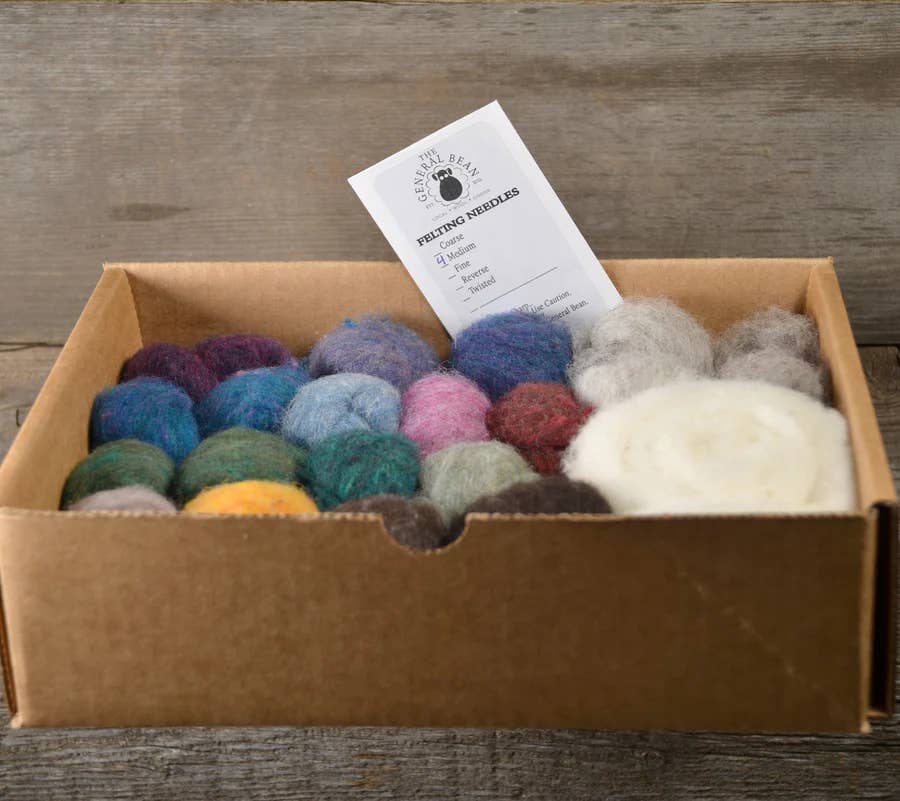 The General Bean - Wholesale Craft supplies - Needle Felting- Color Pack Kit- Heathers- wool