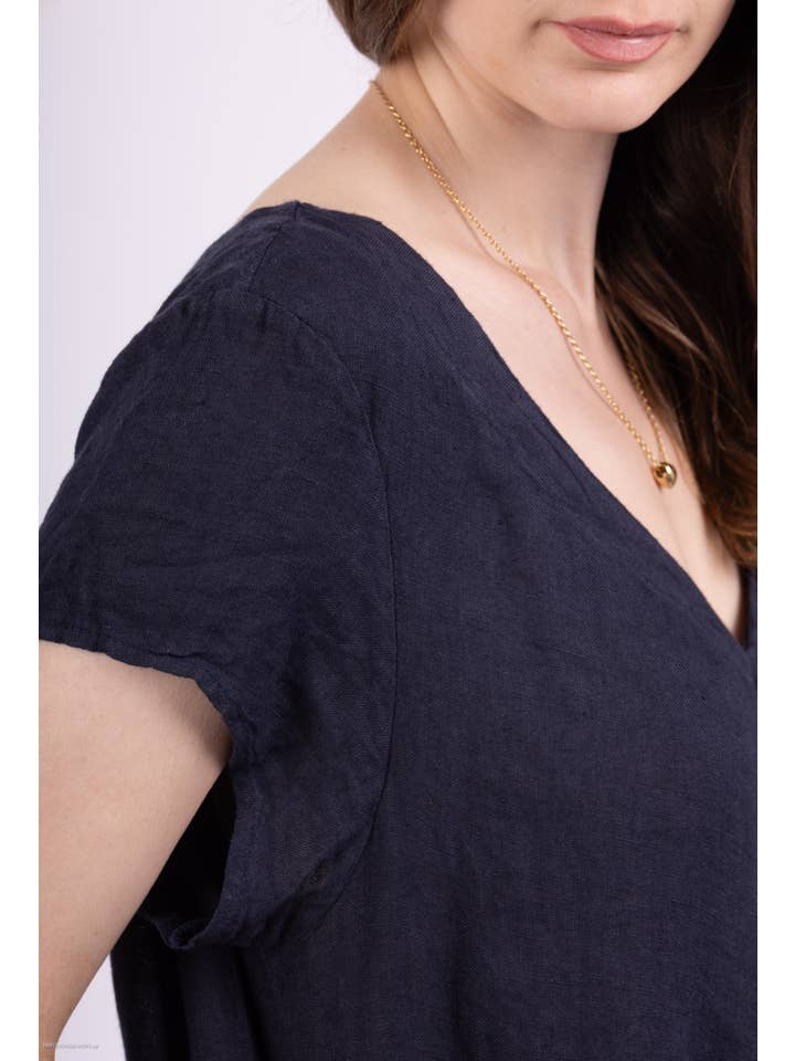 Shyloh – Engroshandel Kjole - Dame – Flydende linned kjole med lommer 149529