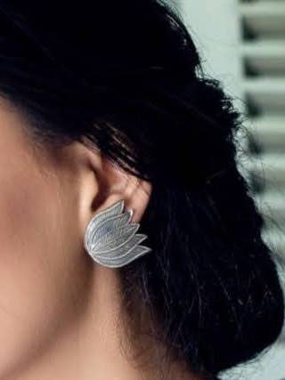 Pendientes Lotus de Plata de Ley para venta al por mayor de Mirasalondon