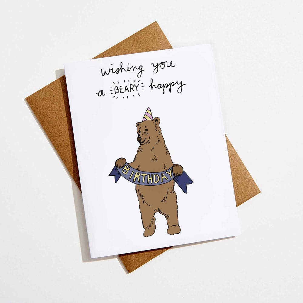 Aviate Press - Wholesale Birthday Card - Bear Happy Birthday Card - Pun Greeting Card