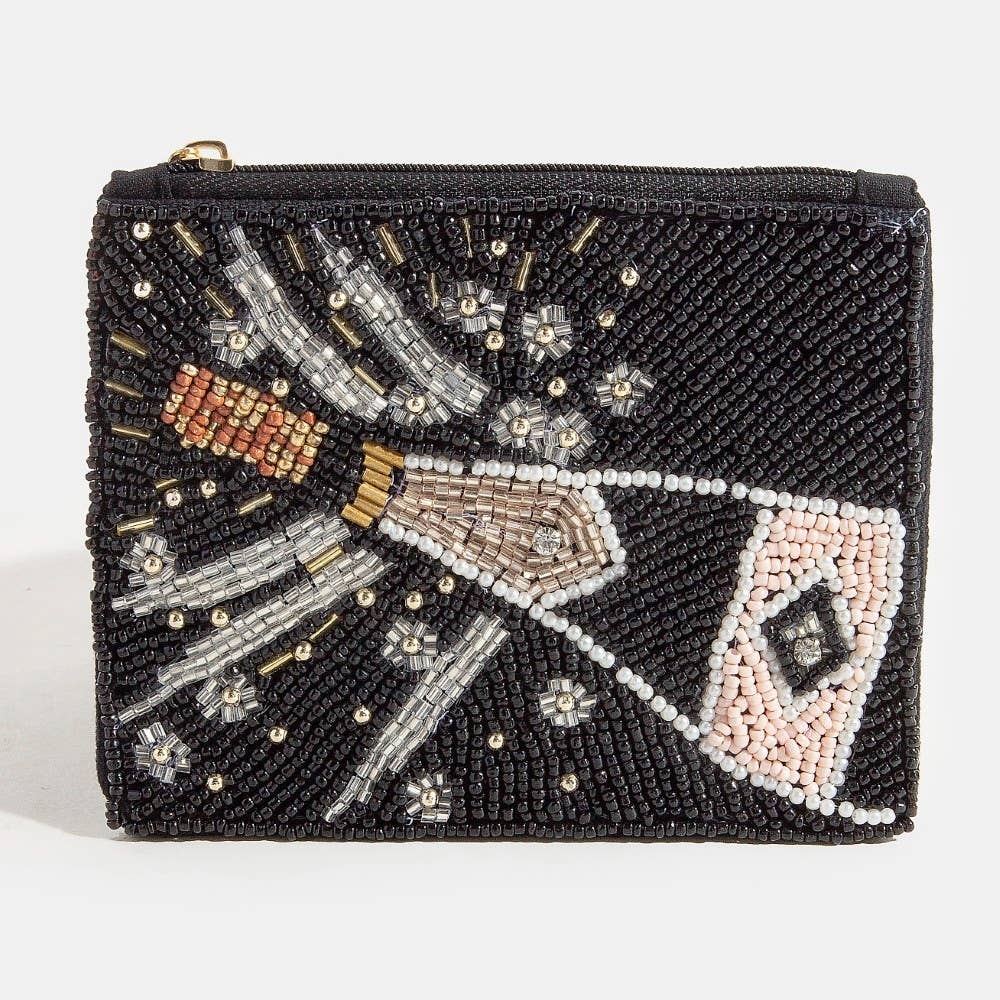 MULTI Portamonete con Perline a Forma di Bottiglia di Champagne Frizzante in vendita all'ingrosso su Faire1