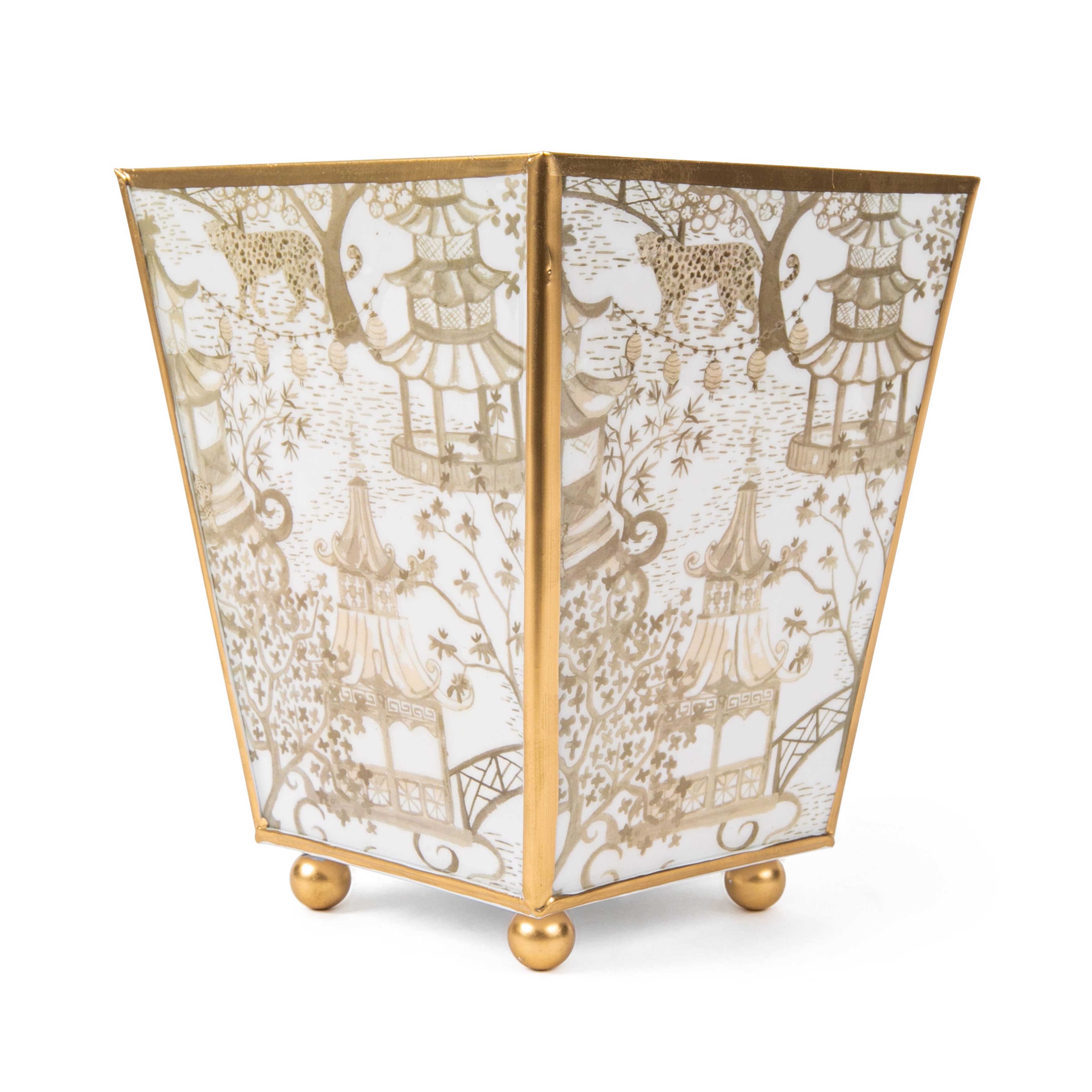 Jaye's Studio - Wholesale Plant Pot - Garden Party Enameled Square Cachepot Planter8