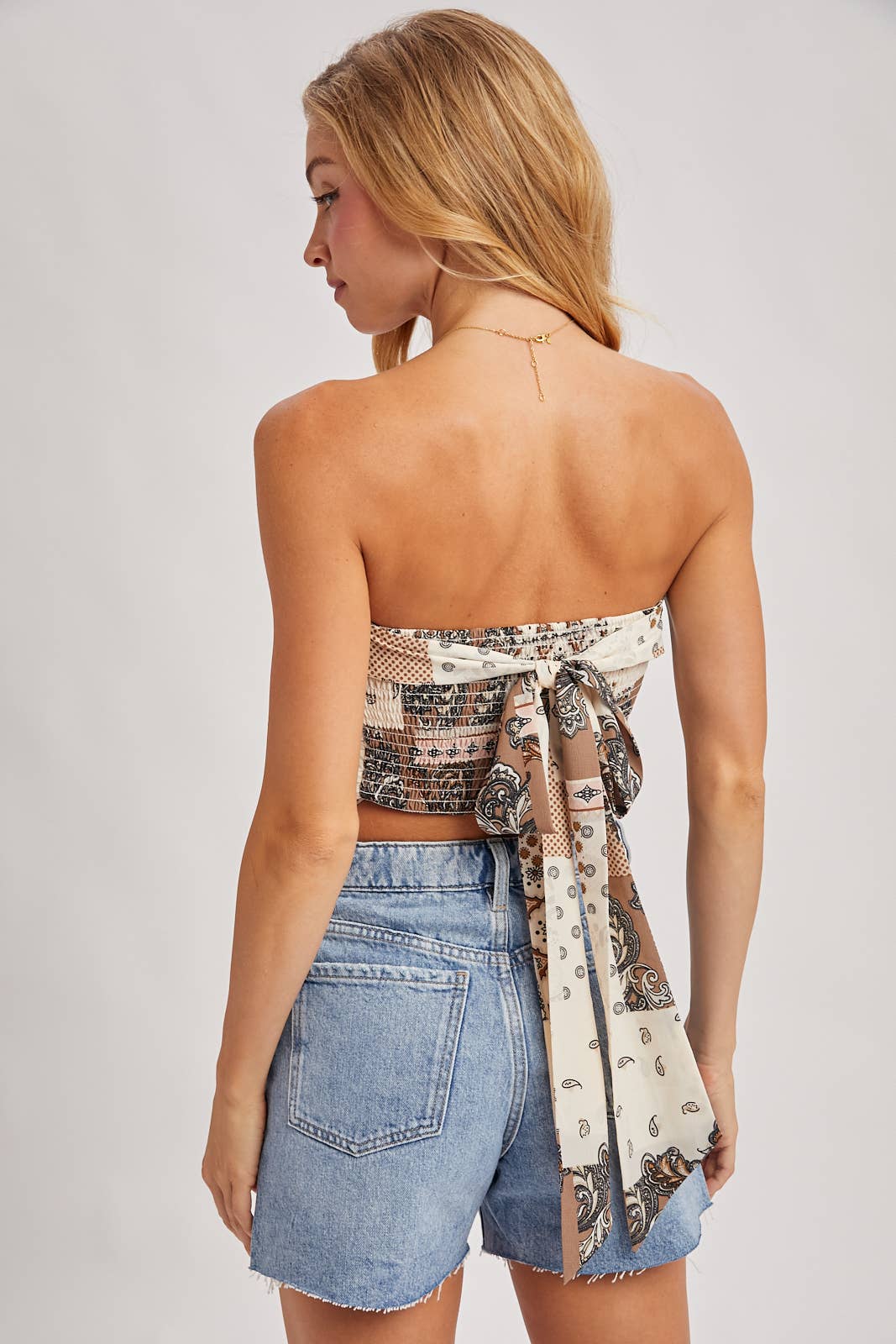 Bluivy - Wholesale Blouse - Women's - PAISLEY CROSSOVER HALTER NECK BANDEAU TOP31