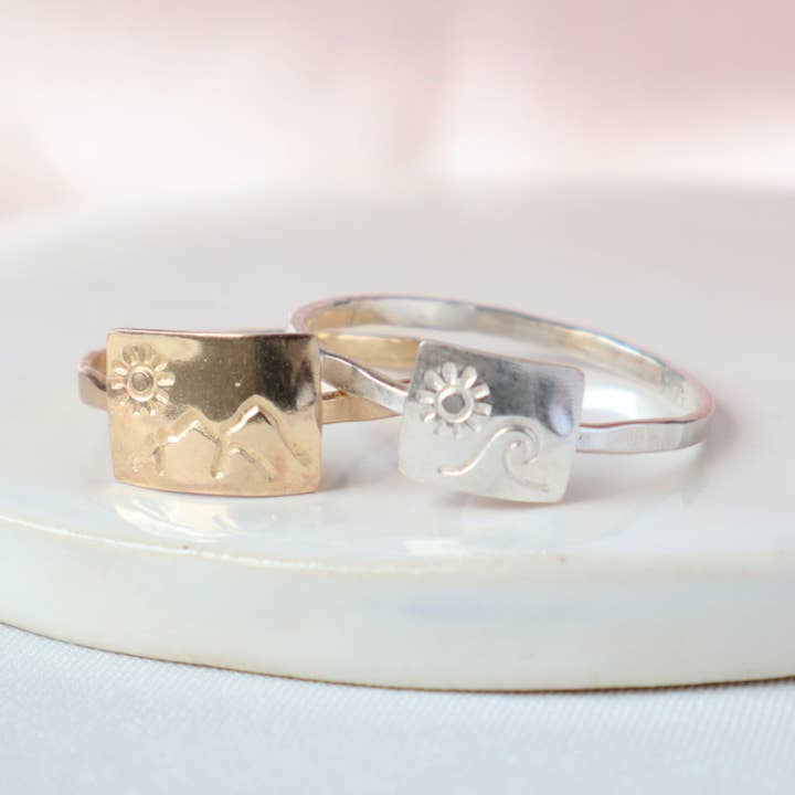 Mountain and Beach Rings | Sterling Silver or Gold Filled for wholesale by Blossom and Shine