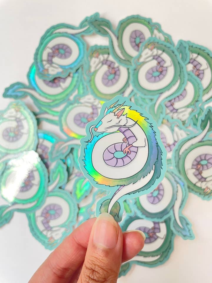 Schattige Draken Holografische Sticker voor wholesale door Artsyvushop
