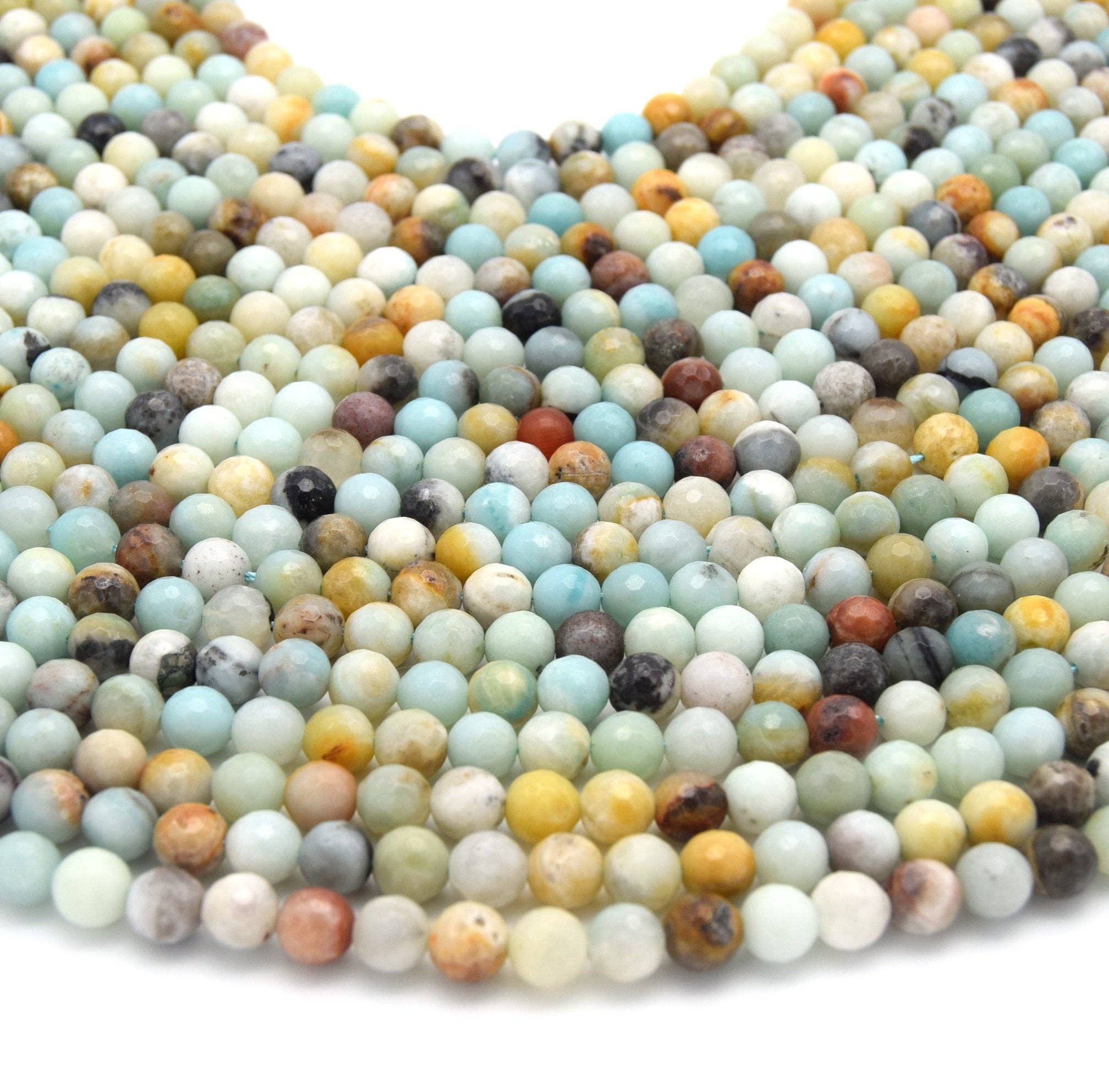 Only Beads - Wholesale Beads - Amazonite Beads - Faceted Round Gemstone Beads3