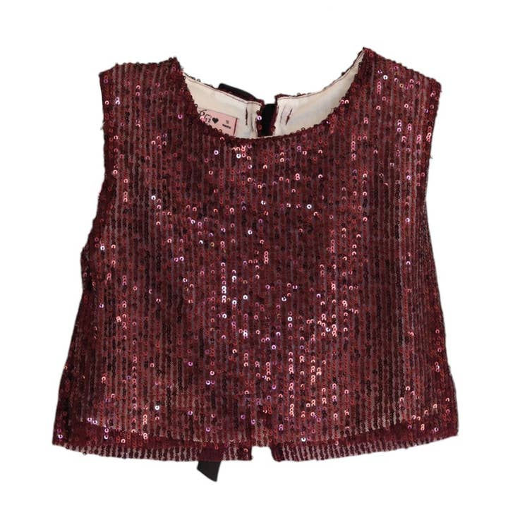 Blouse à sequins bordeaux 25574 pour la vente par Phi Clothing