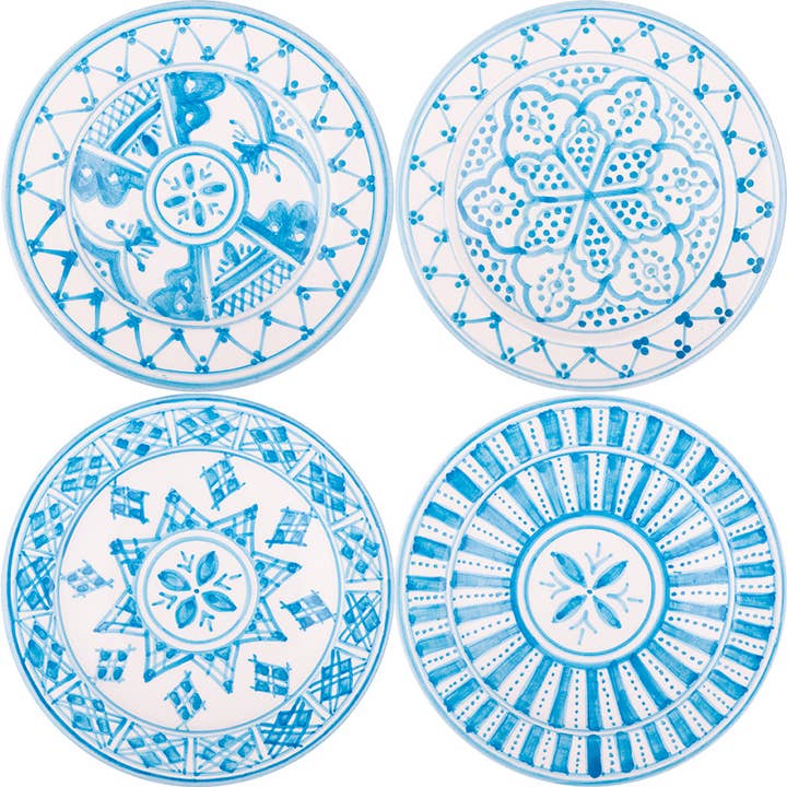 atelierBOEMIA - Wholesale Appetizer Serveware - Safi Ceramic Appetizer Plates - Set of 4 Patterns5