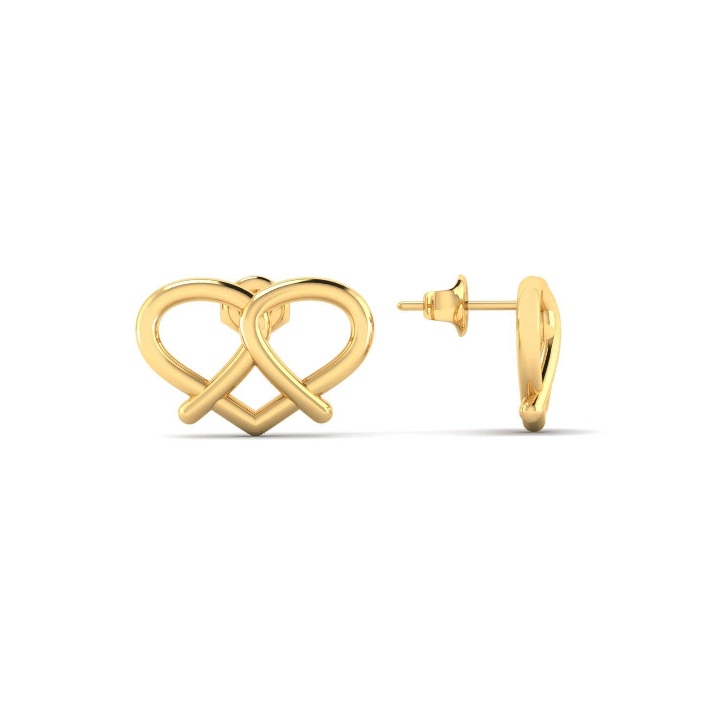 Woidladl - Wholesale Stud/Post Earrings - Heart Pretzel Earrings8