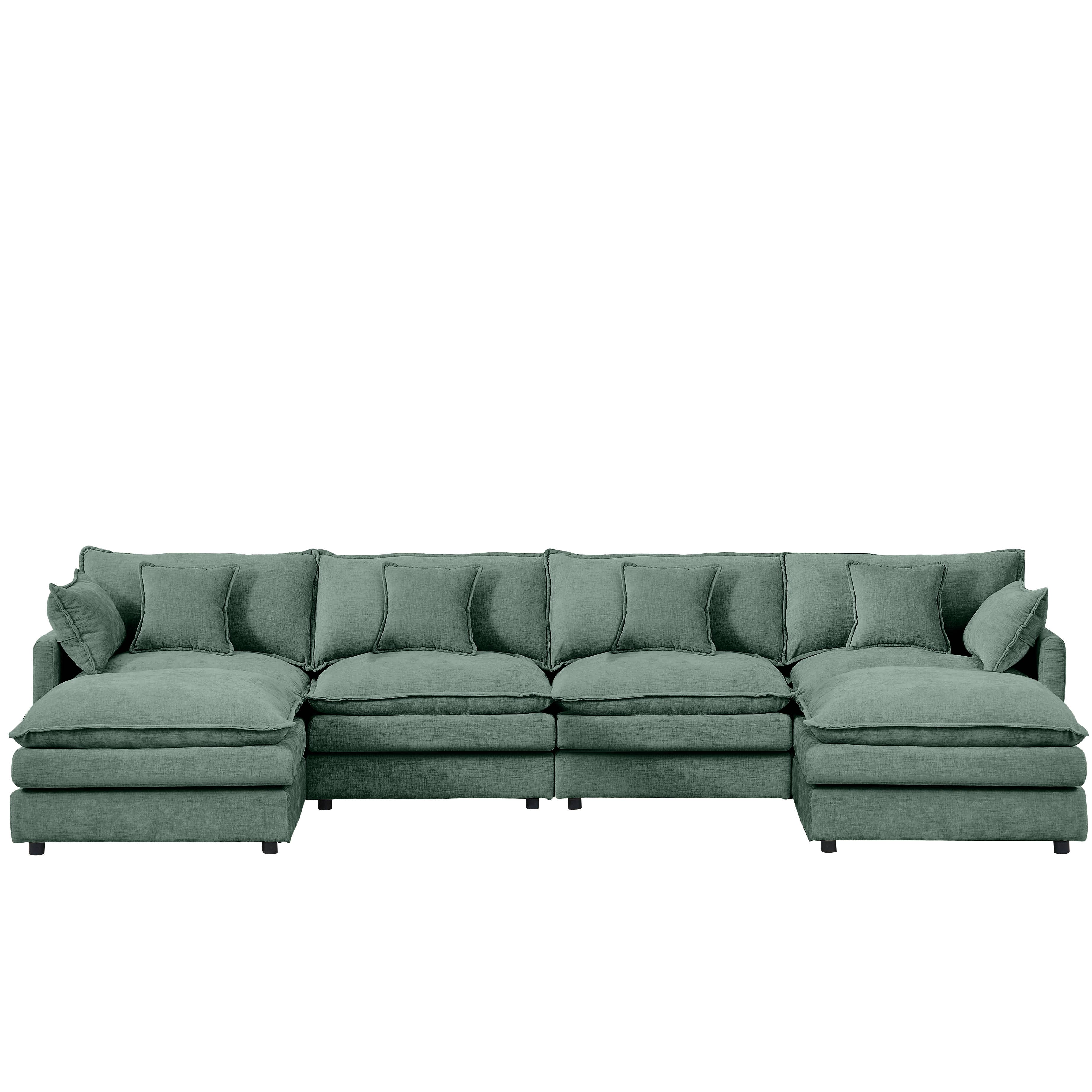 39F Inc. - Wholesale Sofa - Lunara 130" U-Shaped Sectional Sofa w 2 Ottomans,7 Colors26