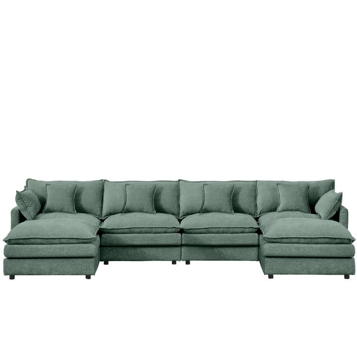39F Inc. - Wholesale Sofa - Lunara 130" U-Shaped Sectional Sofa w 2 Ottomans,7 Colors26