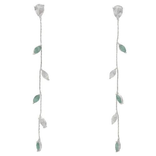 Brincos Abril Deluxe Edição Limitada Prata Pedra da Lua e Amazonita por atacado de ACUS