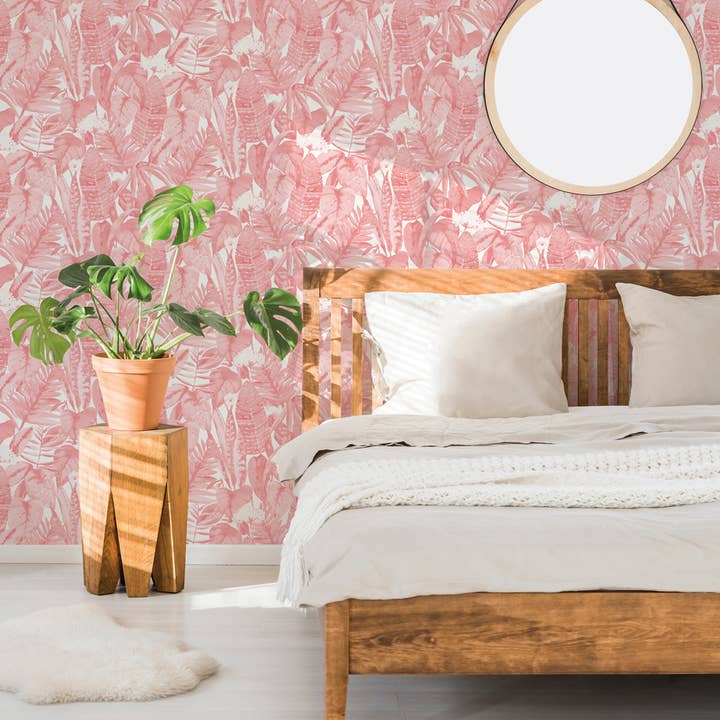 Tropical Pink Lemonade Peel and Stick Wallpaper, 28 sq. ft. for wholesale by Tempaper & Co ®