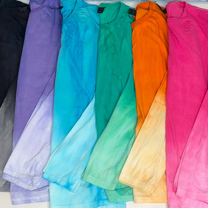 East Coast Customs - Wholesale Shirt - Unisex - Open Pack Hand Dyed Ombre Long Sleeve Shirt Graphic Blank5