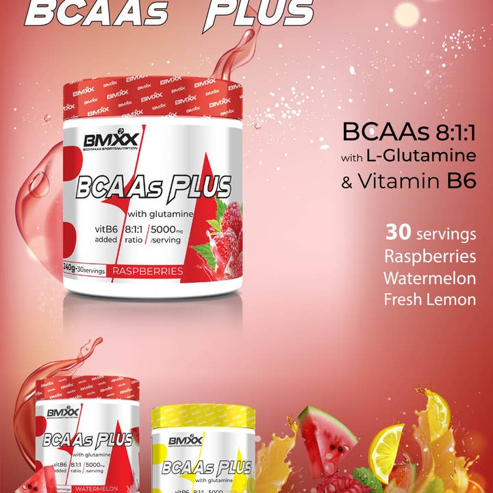 BMXX Sports Nutrition - Wholesale Protein/Superfood Powder - BCAA's PLUS 8:1:1 – with Glutamine and Vitamin B6 - 240g5