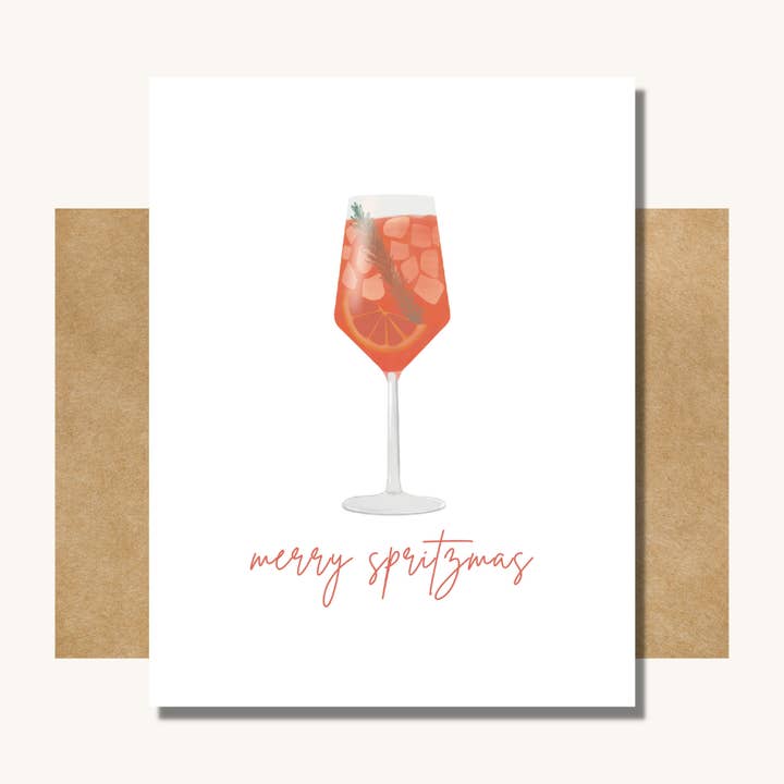 Cartão Merry Spritzmas — Cartão de Natal Aperol Spritz por atacado de Kelly Scott Design Co
