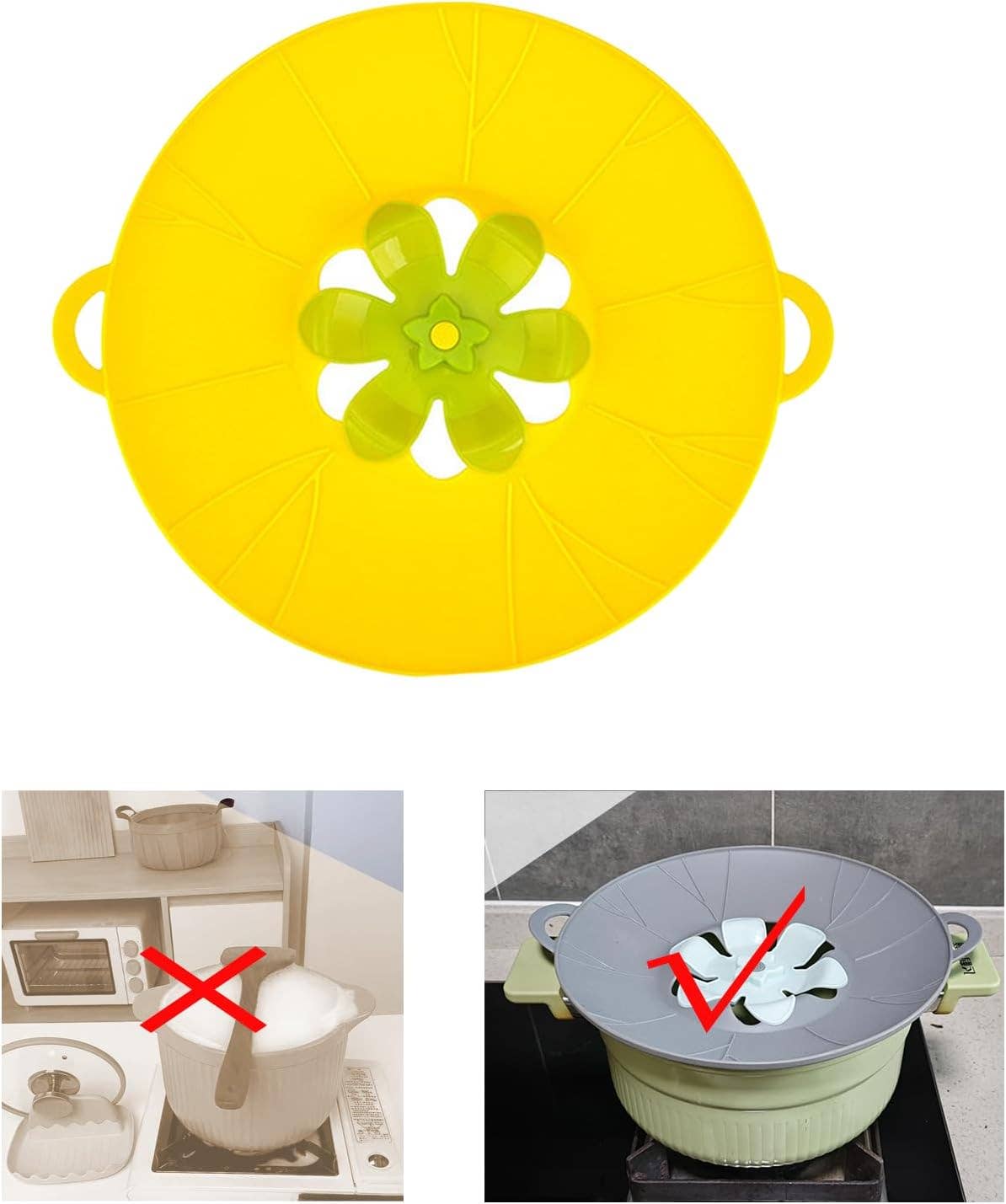 VIGOR - Wholesale Kitchen Tool/Gadget - Boil Over Spill Stopper, Silicone Pot Lid, 10.24" Spill Stop3