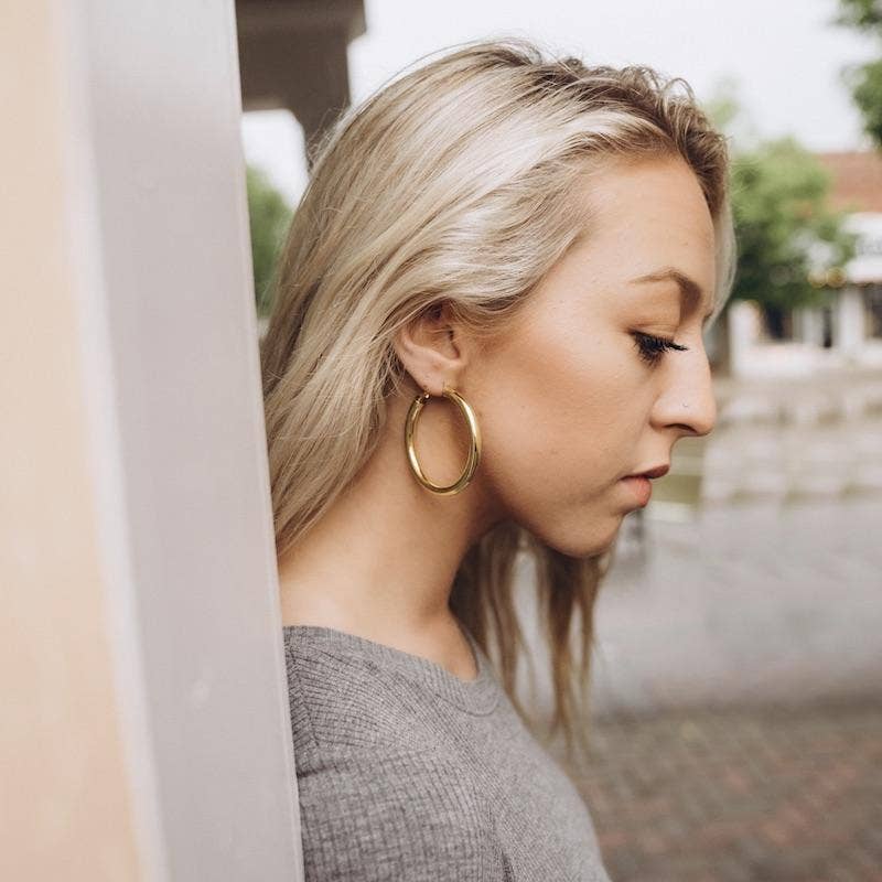 Danae - Vente Créoles - Cerceaux Bold Doré 30-50 mm4