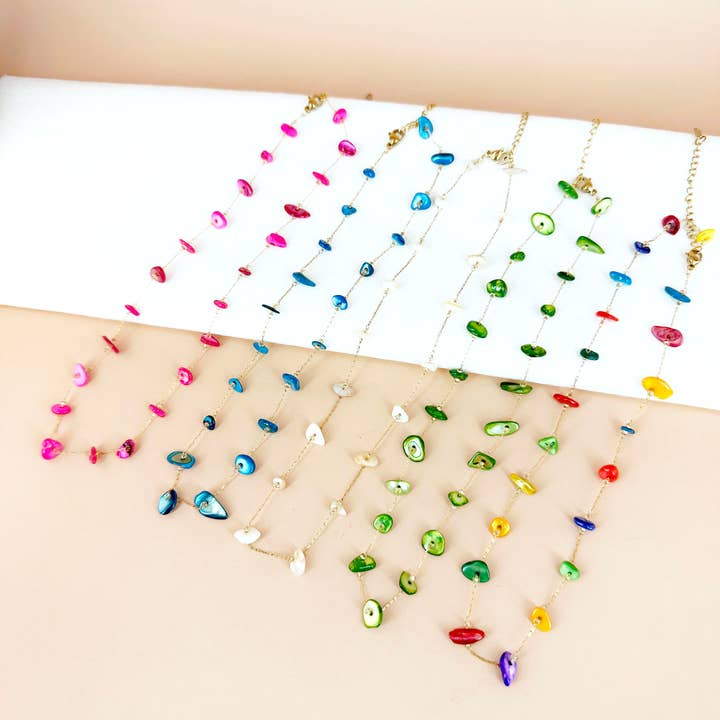 D Bijoux – wholesale Pendant/charm necklace – Mother-of-pearl bead chain necklace6