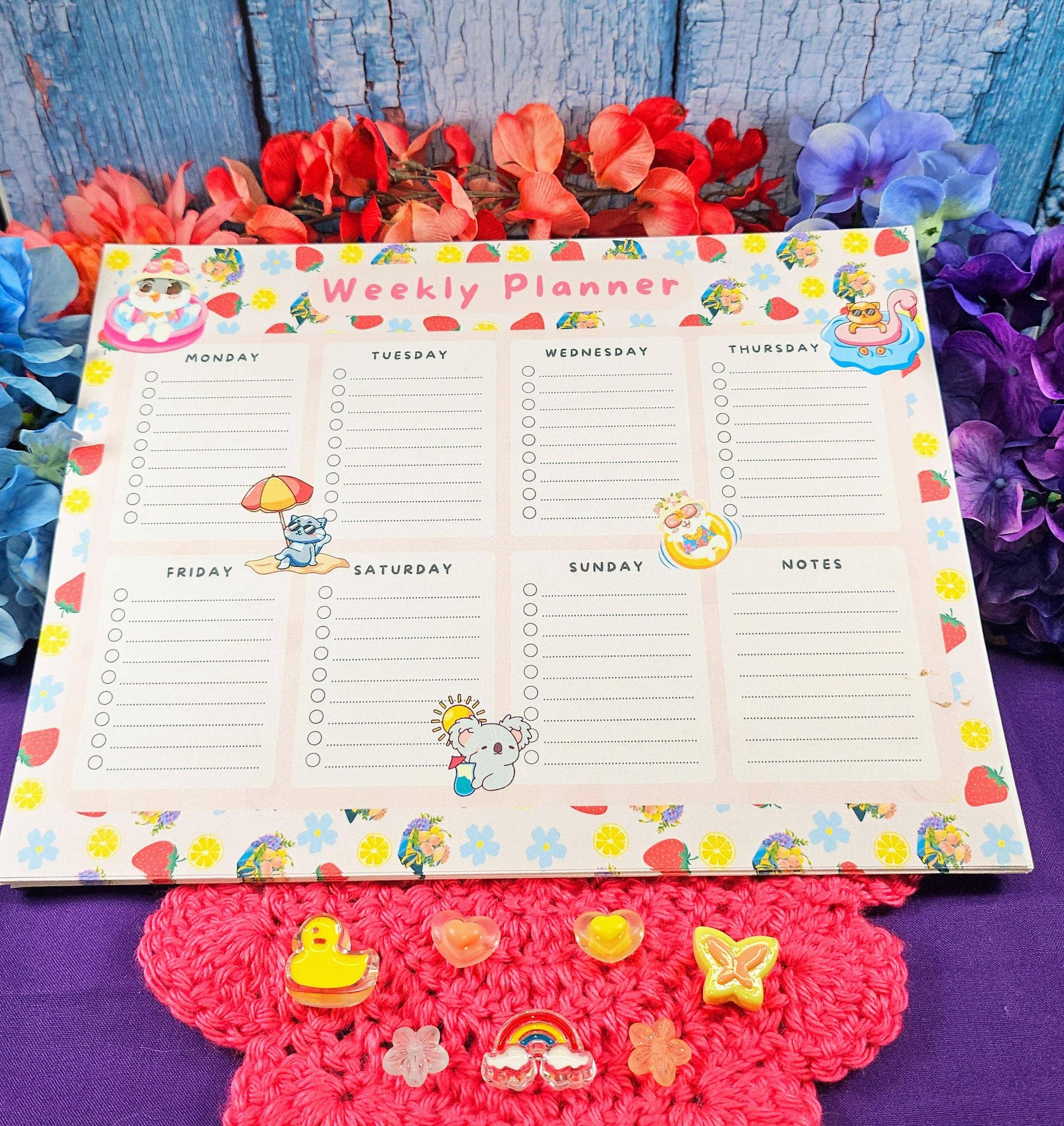 Autumnmist Boutique - Wholesale Notepad - Sunny Paws Weekly Planner Notepad 8.5" x 11"0
