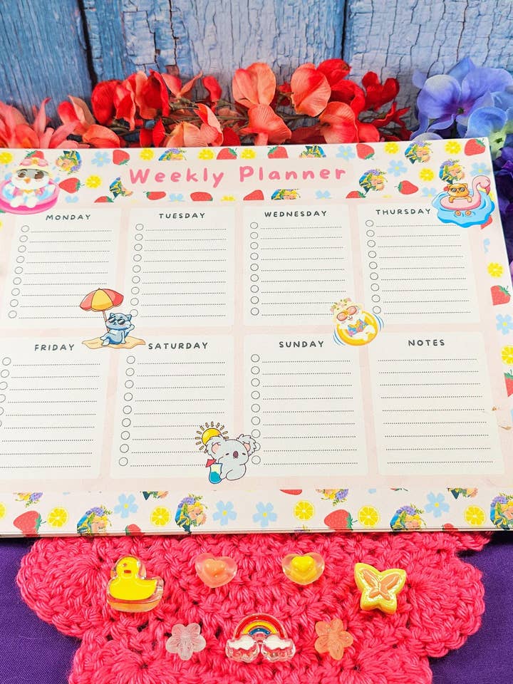 Bloc-notes hebdomadaire Sunny Paws 8,5" x 11" - Cadeau pour les amoureux des livres - Bloc-notes pour la vente par Autumnmist Boutique