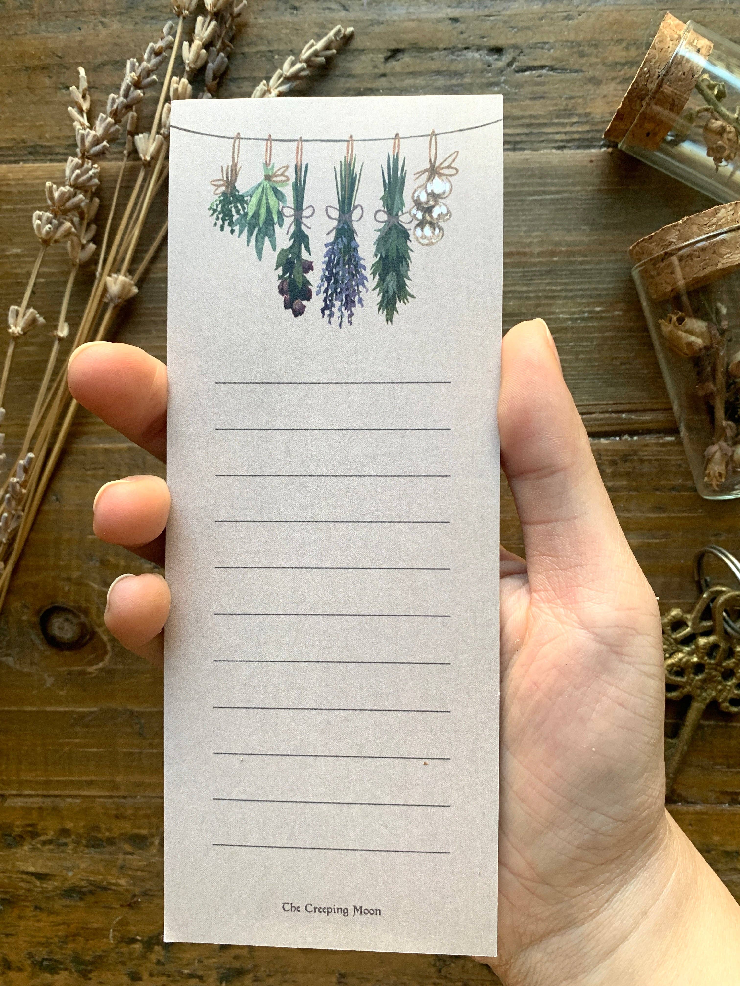 The Creeping Moon - Wholesale Notepad - Witch's herbs list notepad2