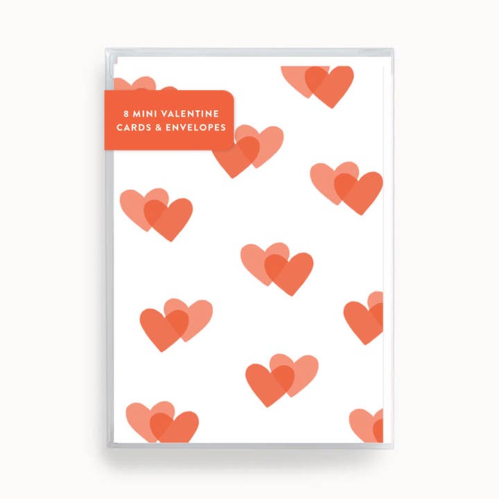 Heart Pattern Mini Valentines (Set of 8) for wholesale by Joy Paper Co.